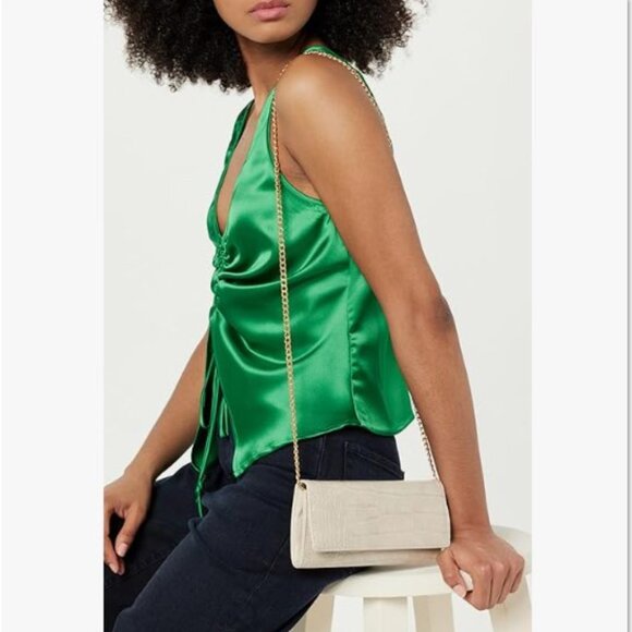 The Drop Women's Leroya Wallet on Chain Crossbody, Ivory - Picture 7 of 8